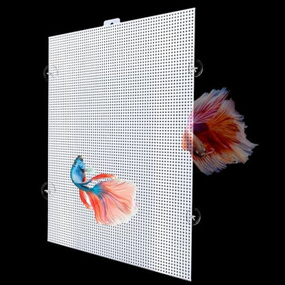 2 Sets Plastic Fish Tank Divider with Self-Adhesive Hook and Ties | Cuttable Aquarium Grid Plate DIY Adjustable Fish Separator Accessories, 10.2 x 13.2 Inch (Small)