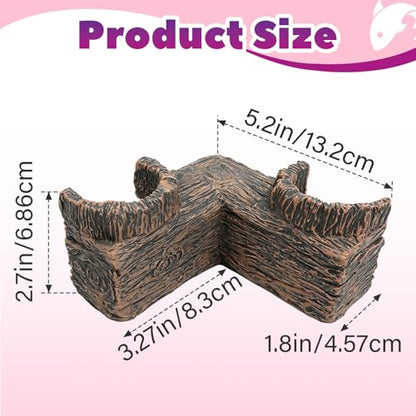2 Pcs 90° Corner Fish Cave Viewing Tunnels, Compatible with Aquarium Cave | Featuring a Natural-Looking Wood-Like Design Made of BPA-Free Premium Resin, Fish Tank Hideout, Safe Corner Tank Decor