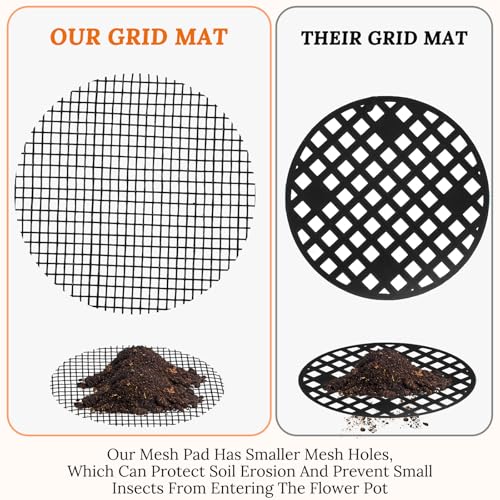 Amaxiu 120Pcs Plant Pots Hole Mesh Pad, 2 in Round Flower Pot Drainage | Mesh Mats Bonsai Potting, Eye Mesh Mats, Barrier for Gardening to Prevent Soil, Leaking Horticultural Enthusiasts