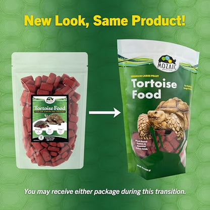 Mozaic Tortoise Food - 15 oz Bag - Premium Large Pellets for Sulcata, Russian, Red-Footed, Hermann's, & Desert Tortoises - Complete Formulated Diet with Essential Amino Acids & Nutrients - size: 15 Ounce (Pack of 1)
