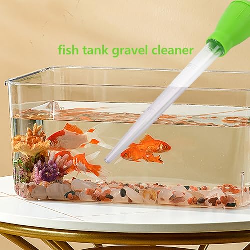 2Pcs Manual Fish Tank Cleaning Tools,30ml Aquarium Water Changer,21 Inches Multifunction Siphon Dropper for Fish Bowl Waste Remover,Aquarium Bottom Gravel Waste Clean,Coral Feeder(Blue)