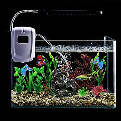 Fish Tank Decorations Plants with Resin Cave Rock View, 9pcs Aquarium Decorations Plants Plastic,Fish Tank Accessories, Fish Cave and Hideout Ornaments, Aquarium Decor