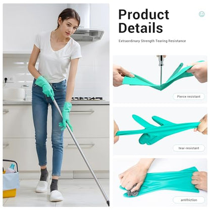 ThxToms Chemical Resistant Nitrile Gloves, Latex Rubber Free, 1 Pair, M | 15mil,Reusable Heavy Duty Diswashing Gloves, Resist Household Acid, Alkali, Solvent and Oil, Skin-Friendly & Anti-Slip Design - size: Medium