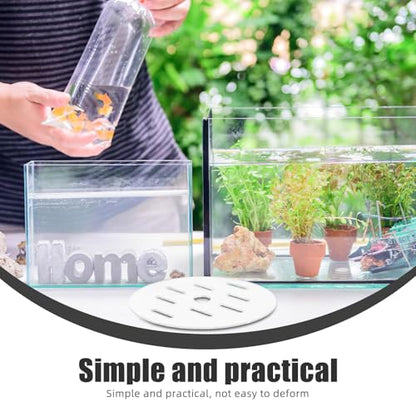Fish Tank Lid: 18cm/7.1" Round Aquarium Lid Cover with Hole - Transparent Acrylic Tank Protective Cover for Fish Bowl Terrarium - size: 18.00X18.00X0.30CM
