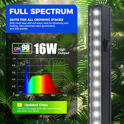 Barrina T5 Plant Lights, 3FT 128W (8 X 16W), 5000K, 8 Packs, Black Cover | Full Spectrum, Led Grow Light with Magnetic Design, Separate On/Off, Grow Light Strip for Seedlings, Linkable, Plug and Play - color: White, size: 3FT-Black Cover