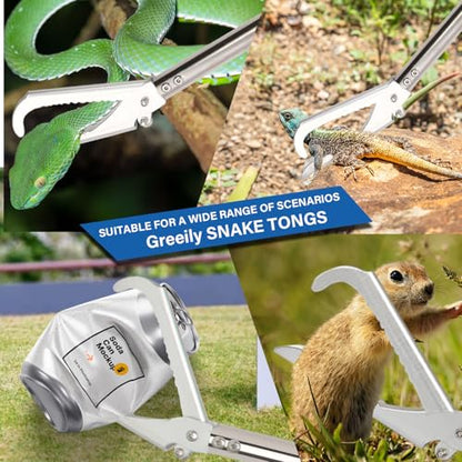Snake Grabber Tool, 55inch Snake Tongs for Rattlesnake Reptile Tongs Long Catcher Reach Grabber Heavy Duty and Made of Stainless Steel Tube Sponge Handle (55inch (black)) - size: 55inch (black)