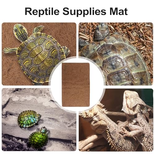 Healifty 3pcs Reptile Coconut Fiber Mat Natural Breathable Bedding Liner Mats for Reptile Pet Box No Deformation Terrarium Supplies