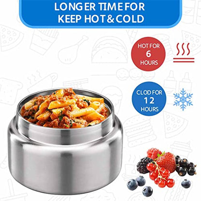 MAISON HUIS 8oz Soup Thermo Wide Mouth Vacuum Insulated Stainless Steel Food Jar, Leak Proof for Hot&Cold Food Kids Lunch Container for School Travel (Blue) - color: Blue