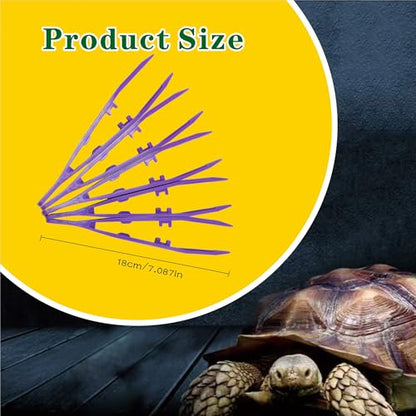 5-Pack Reptile Feeding Tongs Set - Hygienic Anti-Slip Purple Tweezers for Bearded Dragons, Lizards, Snakes, Aquariums & Small Animals(Five Colors to Choose from) - color: Purple