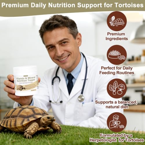 AETHER Tortoise Calcium Powder Mineral Supplement for Herbivorous Tortoises Shell & Bone Care Daily Feeding Additive for Grassland Species