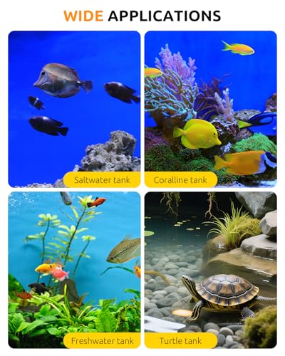SEAOURA 100W Aquarium Heater for Turtle Betta Fish 15-25 Gal Tank Thermostat | Adjustable Max & Min Overheat Protection, 10.4 IN Smart Submersible Heater Auto Power-Off External Controller Salt/Freshwater - size: 15-25 Gallon Tank