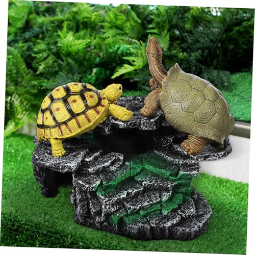TOYANDONA Turtle Basking Platform Reptile Habitat Decor Strong Suction Cups for Aquatic Turtles and Bearded Dragons Floating Basking Rock