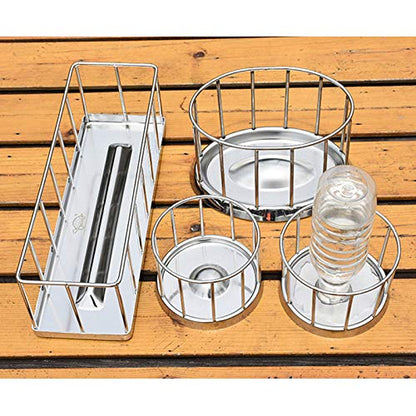 La La Pet® Reptile Water Bottle Stainless Steel Turtle Automatic Feeders Waterer Pet Dispenser Bottle Food and Water Feeding Dish Bowl for Lizard Tortoise Chameleon Round S - size: S