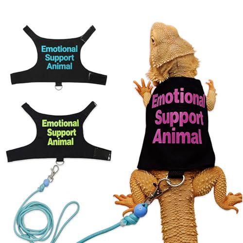 Bearded Dragon Lizards Clothes with Leash Set - Cute Lizard Reptile Small Animal Adjustable Harness Clothes for Walking Outdoor Security Costume Photo Prop(Pink - color: Pink