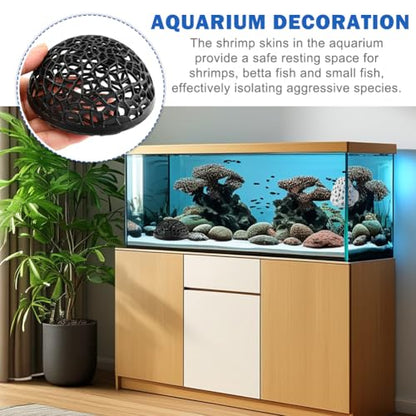 Shrimp Dome Hide, Be-TTA Habitat Fish Tank Tunnel, Aquarium Ornament Shrimp Hides with Suction Cup, Hollow Hemispherical Stealth Cave for Fish Tank Decor, Hiding & Resting(White)