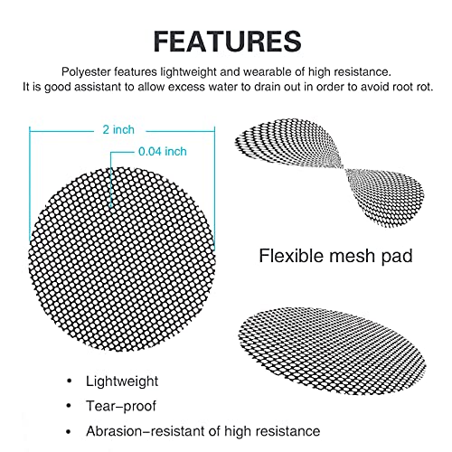 Plant Mesh Drainage Screens - 100PCS 2-Inch Reusable Grid Mats, Keep Soil in Pots for Succulents, Bonsai, Indoor Plants & Repotting
