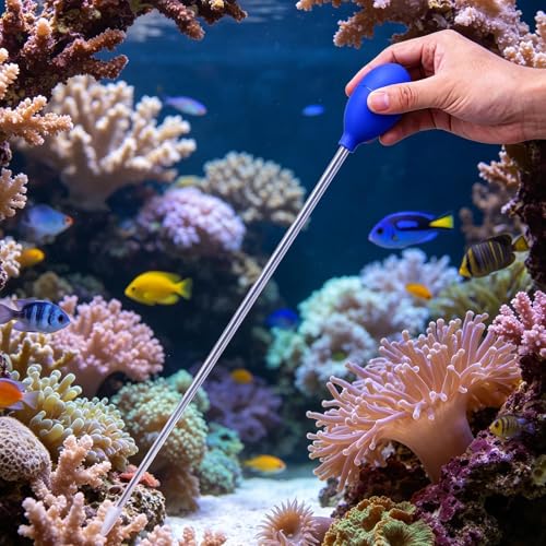 Fish Tank Siphon Extra-Long Aquarium Cleaning Tool | Feeder Tube for Fish Tank for Marine Reef Plant Tank Home Hobbyist Professional Public Research - color: small