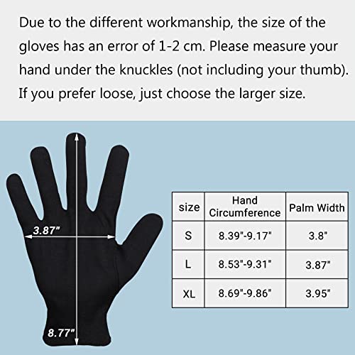 10 Pairs Large Archival Photo Gloves - Black Work Gloves For Handling Art Working Photography Men & Womens Cloth Gloves Liners Bulk for Handling Jewelry, Film, Photo, Coin Metal Inspection - color: Black, size: L(10 Pairs)