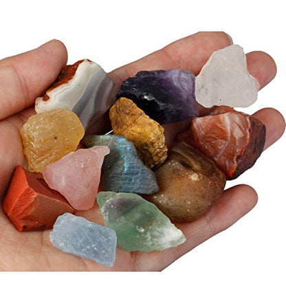 SUNYIK 1LB Natural Raw Mixed Stones Rock for Tumbling Cabbing | Irregular Healing Crystal Rock Stones for Aquarium, Terrarium Fish Tank, Fountain Rocks, Jewelry Making, Rock Collections - color: Mixed Stone(0.4"-1")