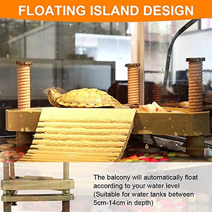 YOUTHINK Turtle Basking Platform, Reptiles Floating Platform with Ramp Stairs Turtle Dock Floating Platform for Turtles Aquarium Fish Tank Decor