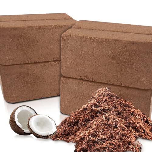 Coco Coir Brick for Plants, 8 Packs 100% Natural Organic Compressed Coconut Coir Fiber with Low EC & PH Balance, High Nutrition Coconut Soil Coco Fiber for Planting, Herbs - color: 8pack