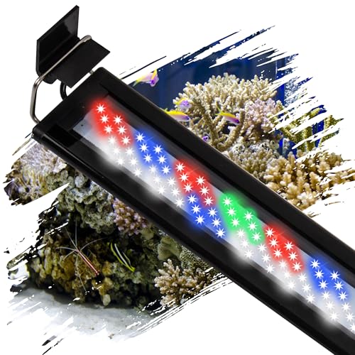 Led Aquarium Light, Full Spectrum Fish Tank Lights, Small 5/10 Gallon Freshwater Fishtank Hood Lighting for Grow Fish, Plants, Adjustable from 12 to 16 Inch - size: 12-16 IN