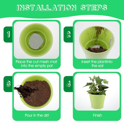 Ouligay 10pcs 11.8 X 7.8inch Flower Pot Hole Mesh Pad, Plastic Mesh Sheet, Keep Soil from Flowing Away,Bonsai DIY Drainage Netting Pot Bottom Grid Mat, White - color: White