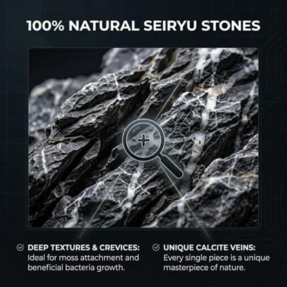 HAELFMRI Seiryu Rocks 11lb Dragon Stone for Aquarium, Natural Rocks for Fish Tank Landscaping, Decorative Hardscape Stones for Freshwater Prawn, Reptile Terrariums and Amphibian Enclosures (3-7 Inch)