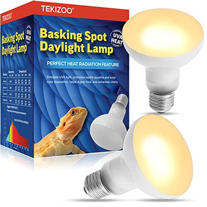Heat Lamp Bulbs Reptile Basking Light Spot Daylight for Bearded Dragon,Lizard,Tortoise,Amphibian 100W(2 Pack)