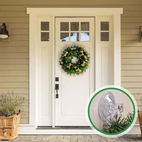 Suction Cup Hooks for Shower, Large Clear Heavy Duty Suction Cup Hooks, Wreath Hangers for Front Door Window Glass Kitchen Towel Loofah Utensils (8 Packs) - size: 8 Clear