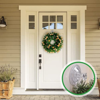 Suction Cup Hooks for Shower, Large Clear Heavy Duty Suction Cup Hooks, Wreath Hangers for Window Glass (4 Packs) - size: 4 Clear