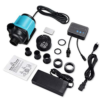 2250GPH Aquarium 24V DC Return Pump with Controller, Submersible and Inline Return Pump for Fish Tank,Aquariums,Fountains,Sump,Hydroponic,Pond,Freshwater and Marine Water Use - size: 2250GPH,65W,16.4FT