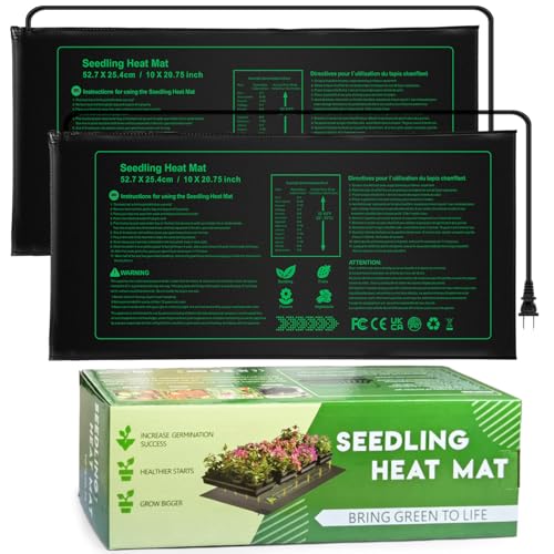 NAMOTEK 2 Pack Seedling Heat Mat, Durable Waterproof Seed Germination Heating Mat, Warm Hydroponic Plant Heating Pad
