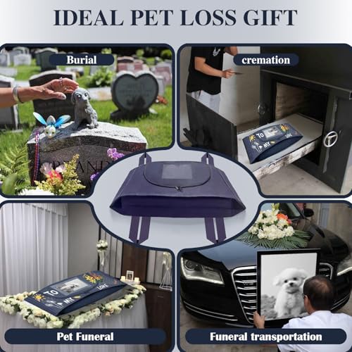 Eco Friendly Pet Body Bag with Handle，Pet Burial Box for Every Breed Size， Animal Body Bag for Burial and Cremation (L)