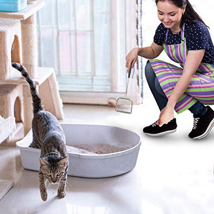 Sand Dipper Metal Cat Litter Scoop – Long Handle Cat Poop Scooper for Litter Box (15”), Heavy-Duty Stainless Steel Kitty Litter Scoop (Scoop) - size: 4 - Scoop