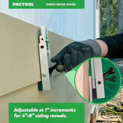 PacTool Gecko Gauge Aluminum - Hardie Board Siding Gauge for Installation | Aluminum construction for durability. Compatible with Hardie board & 5/16" fiber cement siding. Contractor-grade tool. - size: 5/16” Thickness for Hardie Siding, style: ALUMINUM