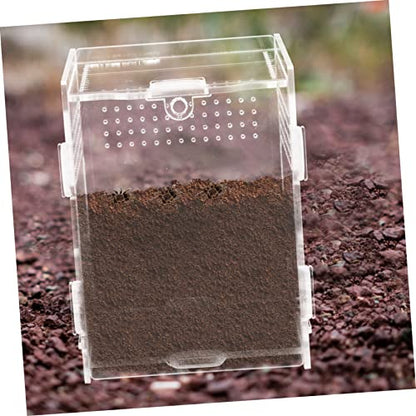 LIOOBO Acrylic Reptile Feeding Box Observation Case for Pet Reptiles Terrarium Easy Cleaning Design
