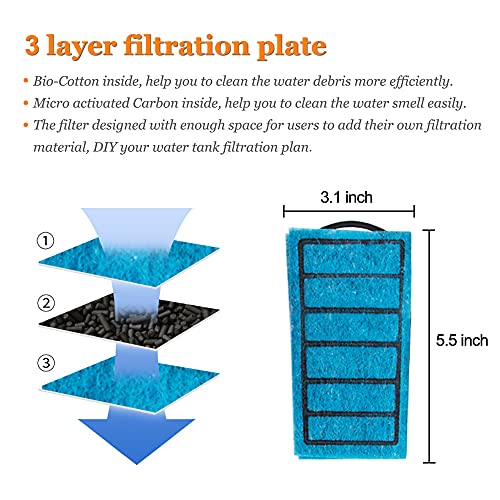 Aquarium Internal Filter Accessories, 5 PCS Filter Cartridges