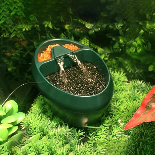 pet Water Reptile Drinking Fountain Water Dripper Suitable for Snake Gecko Lizard-Chameleon Bearded Dragon Water Dish Bowl Amphibians Insects Gecko Lizard Turtle Frog Water and Food with Water Pump