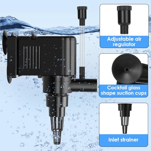 AquaMiracle Aquarium Powerhead Pump Circulating Water Pump 265 GPH for 60-80 Gallon Aquariums with Aerating Features - size: For 60-80 Gal Aquarium