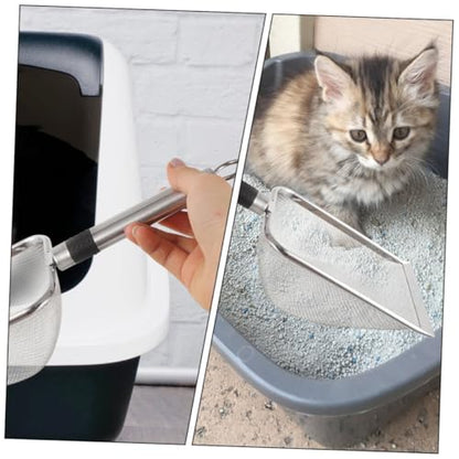 balacoo Reptile Litter Scoop Stainless Steel Sifting Shovel 1.5x1.5mm for Cat Litter and Small Pet Waste Cleaning in Terrariums and Indoor Use
