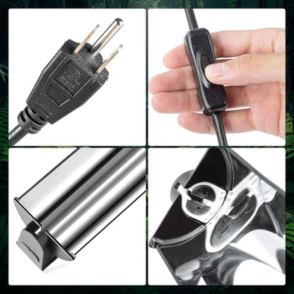 Switchable UVB Light for Reptiles, 24W T5 UVB Light Combo Kit for Tropical 5.0 & Desert 10.0, 22.6" Terrarium Hood Lamp Fixture with UVB 10.0 Bulb for Bearded Dragon Gecko Snake Lizard Turtle - size: 24W-22.6IN