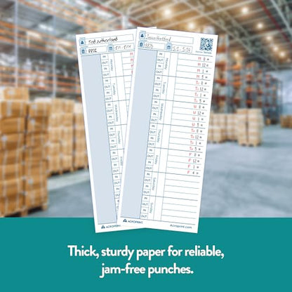 Acroprint Totalizing Payroll Recorder Time Cards ES/Green, Pack of 100 (09‑9116‑100)