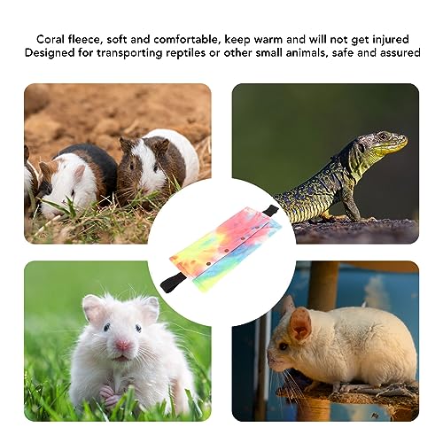 Reptile Sling Carrier with Adjustable Strap, Soft Warm Pouch for Bearded Dragon, Lizard, Leopard Gecko, Hamster, Small Animals, Iridescent - color: Iridescence