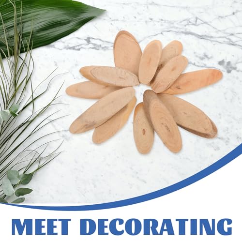 EXCEART 25Pcs Oval Driftwood Slices Natural Wood Blanks for DIY Crafts Coastal Vase Filler Home Decor 3.15X1.1X0.28 Inches - size: 8.00X2.80X0.70CM