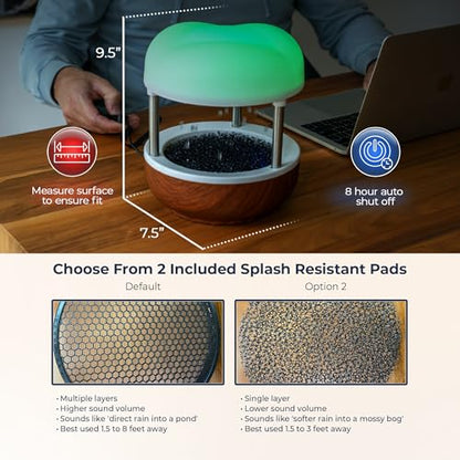 Mindsight ‘Calming Cloud’ Tabletop Water Fountain | Quiet Pump | Splash Resistant | Zen & Nature Décor | Promotes Focus, Stress Relief, Productivity, Sleep | Reminder to Pause & Reset | Desk Accessory
