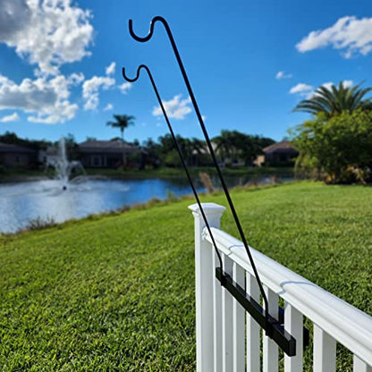 Long Hook Kits Ideal for Bird Feeders, Lighter Flower Baskets, Chimes, etc. for Vertical Spindled Deck Railings Only ((2) 34" on a 24" Mount) - size: (2) 34" on a 24" Mount