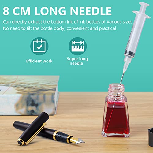 5ml/CC Luer Lock injection Syringe with needle for Scientific Labs and Industrial Dispensing, Fountain Pen Refill,Ink,Glue Application,Liquid Dispensing and Measuring, Pet Food Feeding,Refilling Ink Cartridges,CISS - size: 5ML/5 PACKS