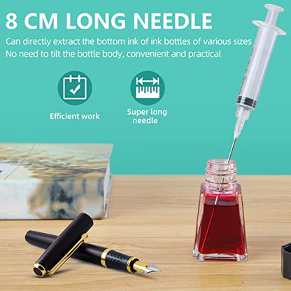 5ml/CC Luer Lock injection Syringe with needle for Scientific Labs and Industrial Dispensing, Fountain Pen Refill,Ink,Glue Application,Liquid Dispensing and Measuring, Pet Food Feeding,Refilling Ink Cartridges,CISS - size: 5ML/5 PACKS