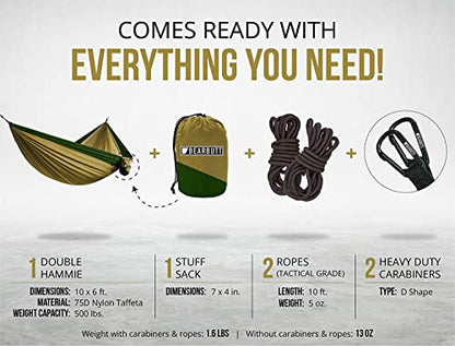 Double Hammock by Bear Butt - color: Khaki / Dark Green